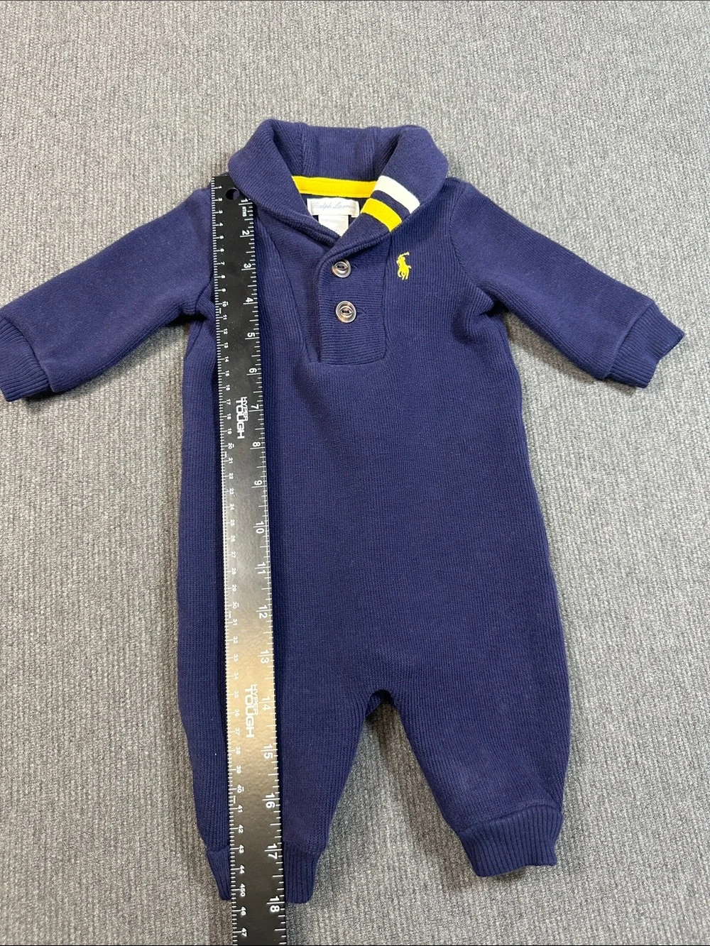 Ralph Lauren Baby Boys Navy One Piece Outfit Coverall Romper Cotton 3 Months